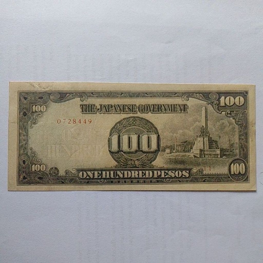 Uang Dai Nippon di Philipina 100 peso 1942 xf