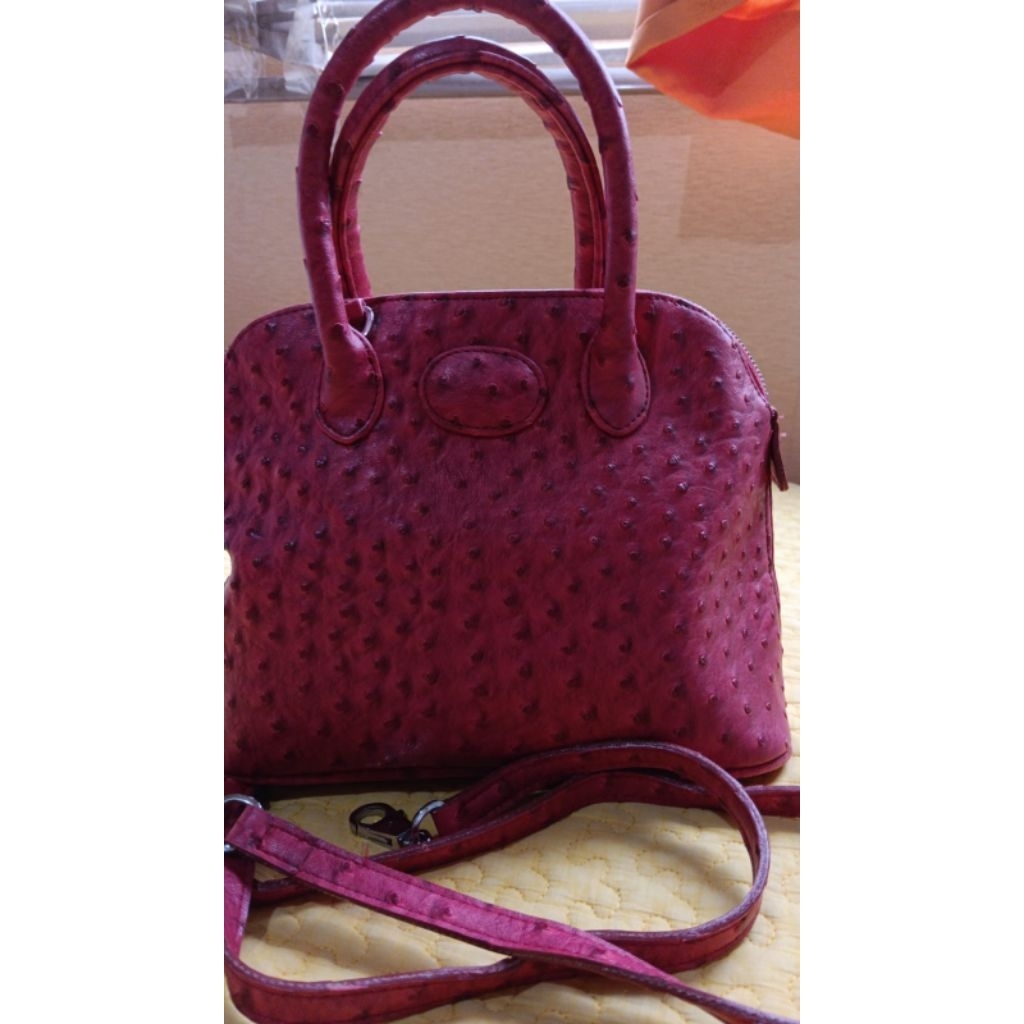 Brand Crew Bag Tas wanita mirip sekali dengan H3RM3$ Vintage Voiline Ostrich Bolide bahan kulit buru
