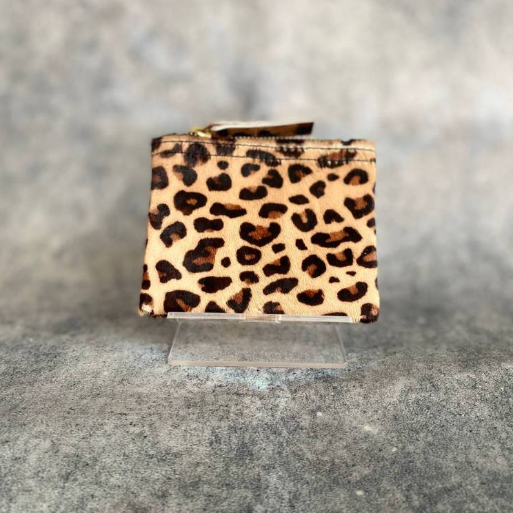 AA LEATHER dompet koin kulit motif leopard