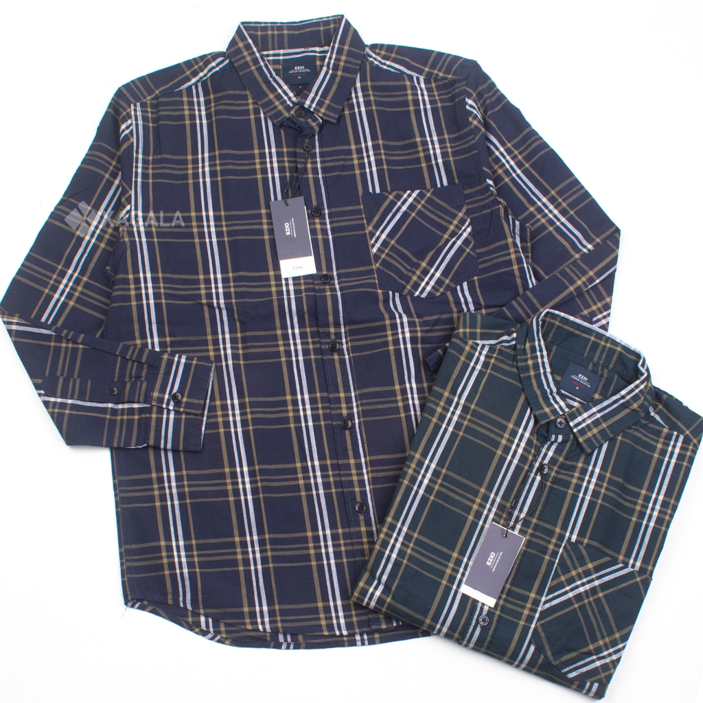 EZIO KEMEJA PRIA LENGAN PANJANG PREMIUM KEMEJA PRIA DEWASA REGULAR FIT LEMBUT TERBARU KOTAK BRANDED