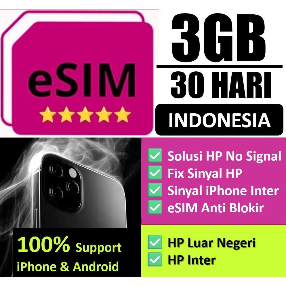 eSIM Roaming Indonesia - Solusi untuk HP luar negeri atau inter, Tidak Diperlukan Registrasi