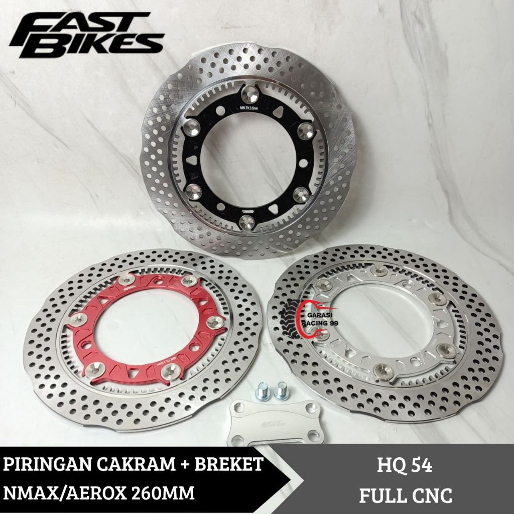 Disc Piringan Cakram Depan Nmax Aerox Uk 260mm Plus Bracket Full CNC Fast Bikes