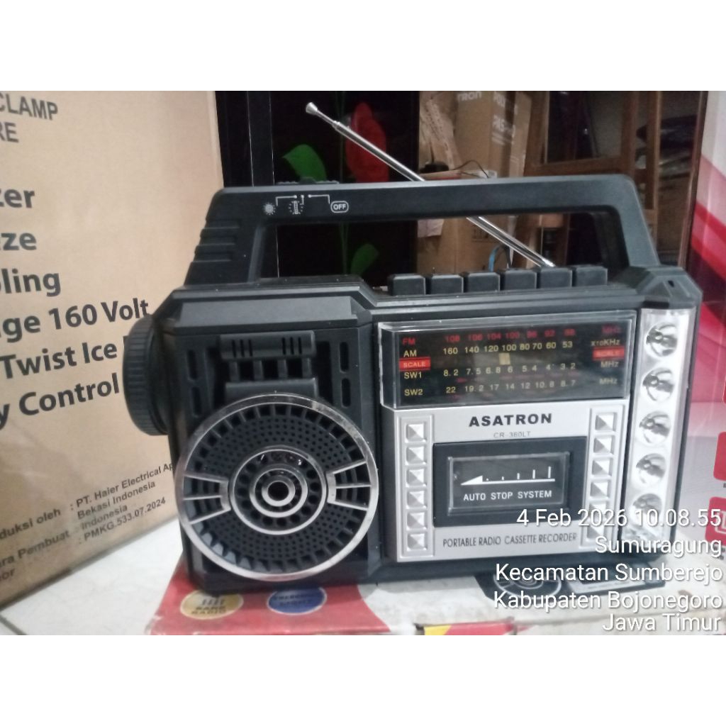 Radio/tape/Senter Asatron  tipe CR-360LT Cuci gudang