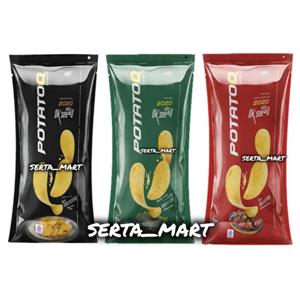 PotatoQ Chips 50gr - Potato Q Keripik Kentang / Chips Rumput Laut / Sosis Meksiko 50gr