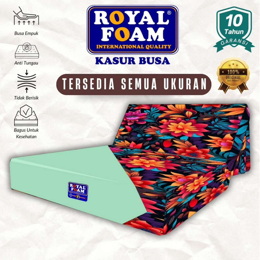Royal Foam Kasur Busa Lipat 4 D23 Uk 200x200 200x180 200x160 200x145 200x120 200x100 200x90 Dengan S