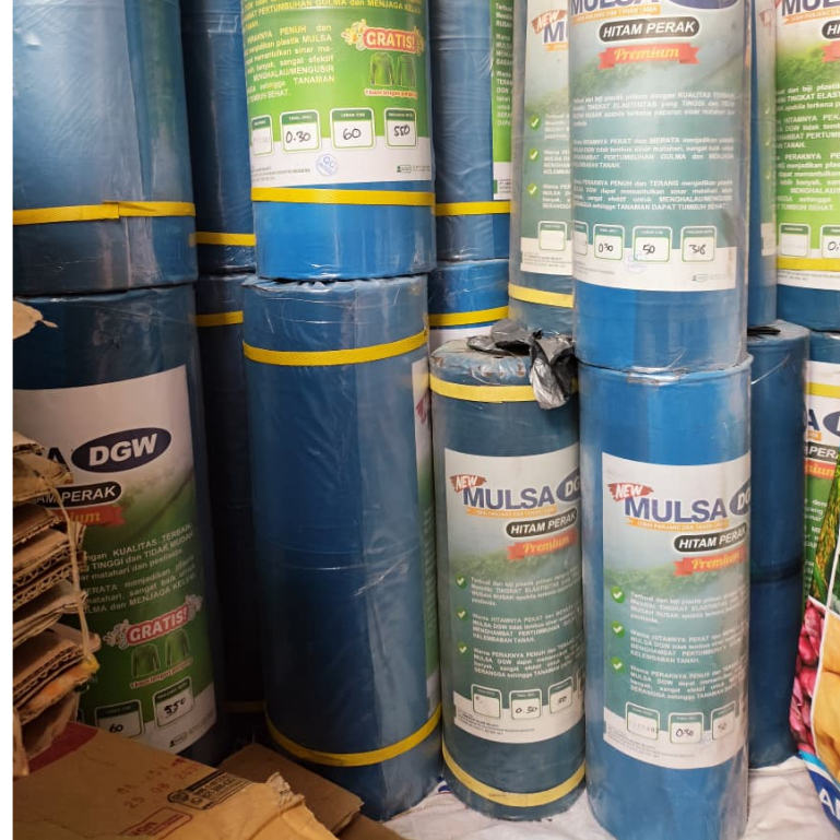 Plastik Mulsa Hitam Perak DGW Lebar 100 CM Meter -+ 9 KG Panjang 318 Meter