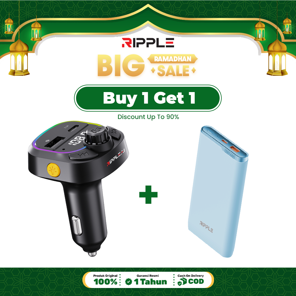 RippleAI Bundle Power Bank RPB E002 10.000mAh + RAI C001 Car Charger