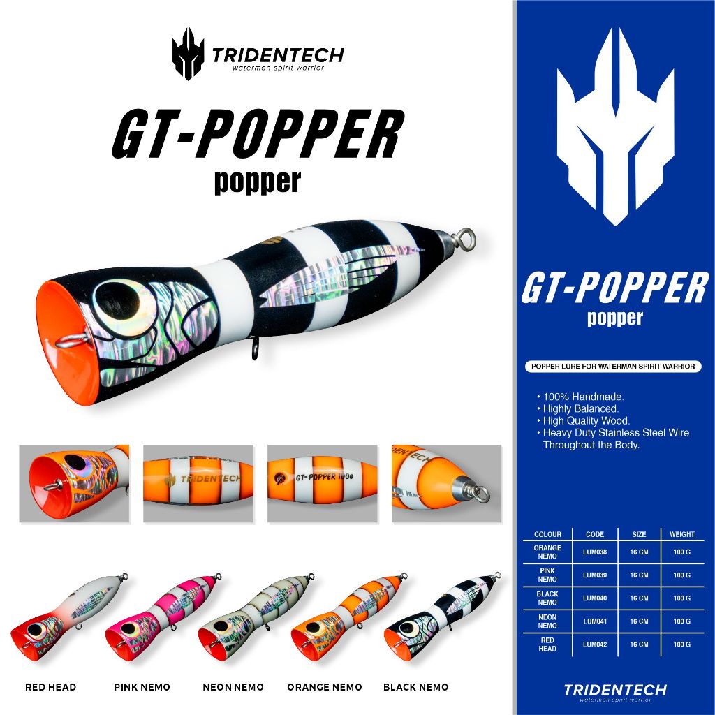 Umpan Mancing Tridentech GT-Popper 100g