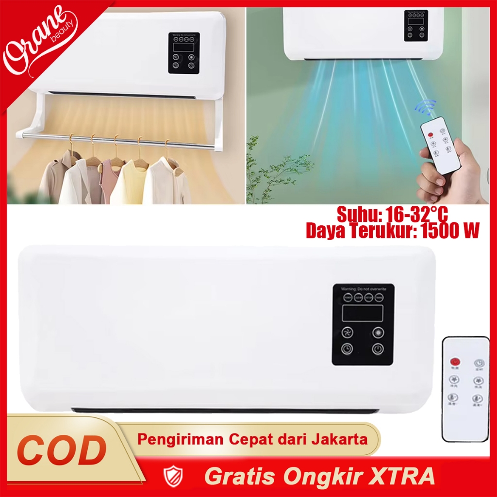 Oranebeauty Pendingin dan Pemanas AC Kecil Serbaguna Pemanas Listrik Dinding Rumah Tangga AC Kecil S