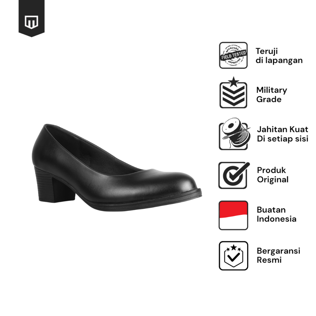 MOENUS Sepatu PDH Wanita Irish Doff | Sepatu Formal Kulit untuk PNS & Kantor