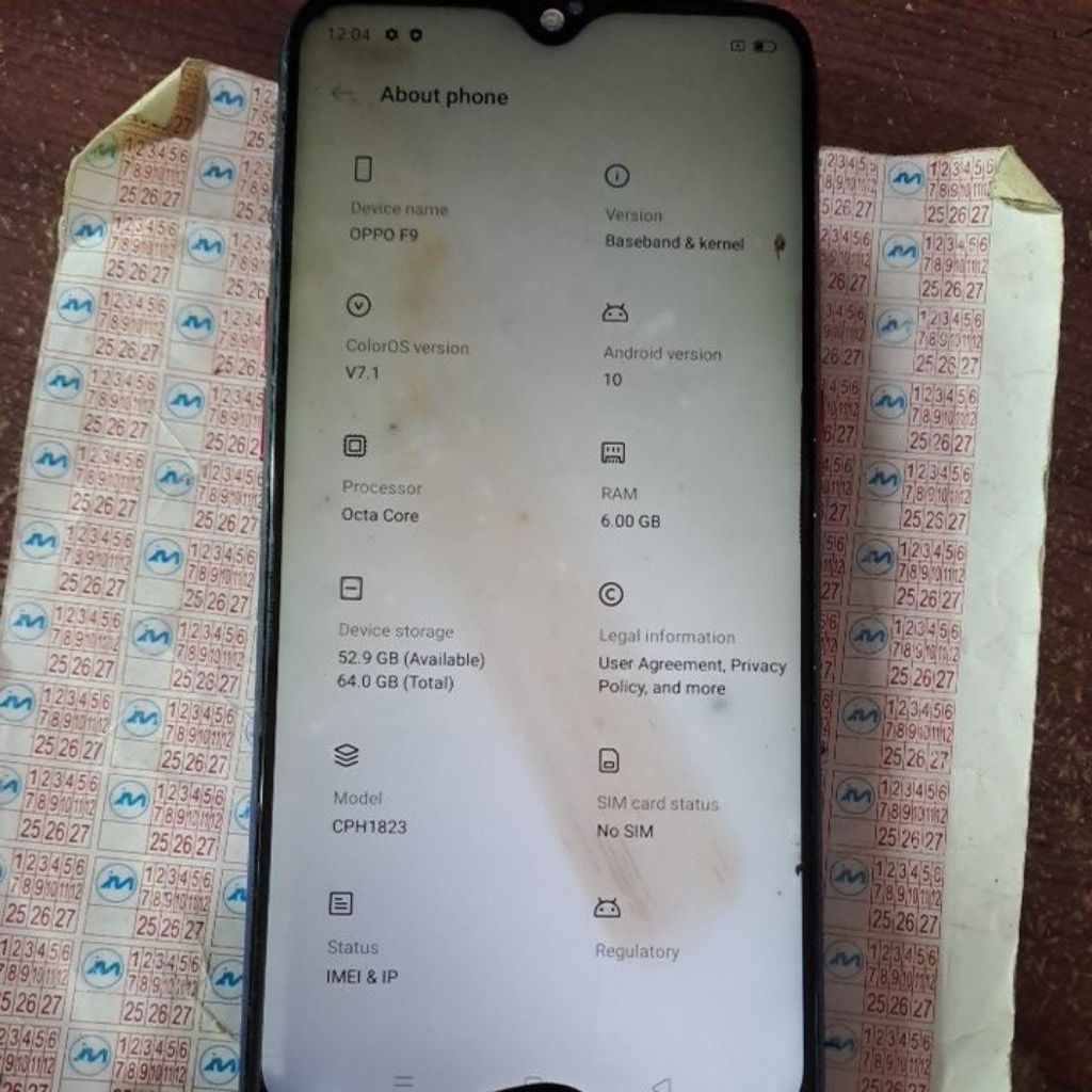 mesin oppo f9 ori,ram 6/64.