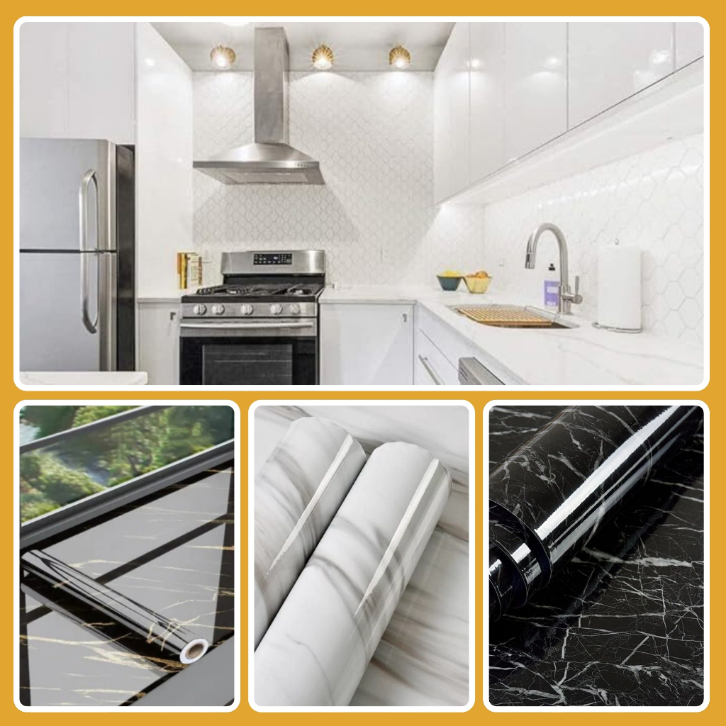 Wallpaper Dinding Stiker Meja Marmer Sticker Walpaper Motif Marmer Sticker Kompor Marble Anti Air