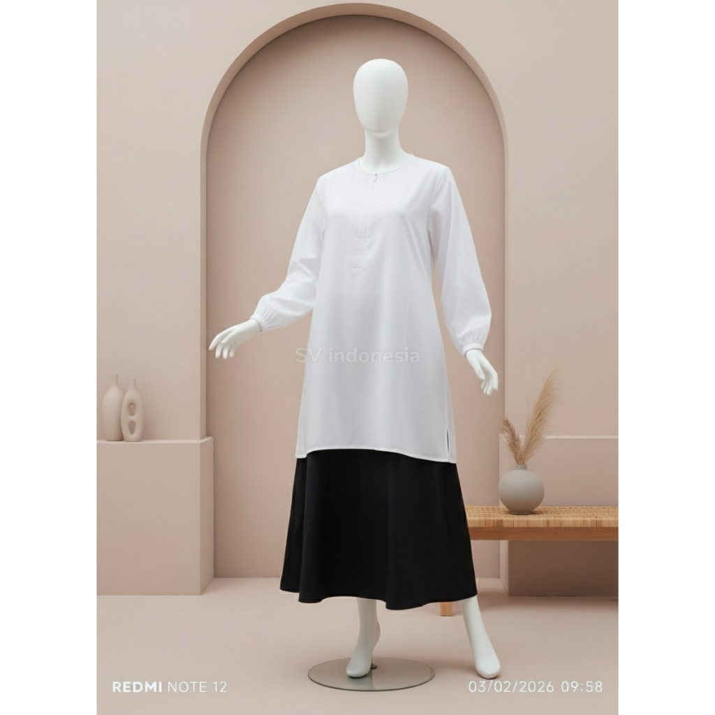 SET ROK PEMDA PNS /PAKAIAN WANITA BAHAN TOYOBO/SERAGAM GURU/PNS PDH WARNA HITAM PUTIH