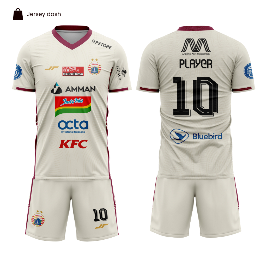 Baju Jersey Bola PERSIJA AWAY 2022-2023 Custom Nama