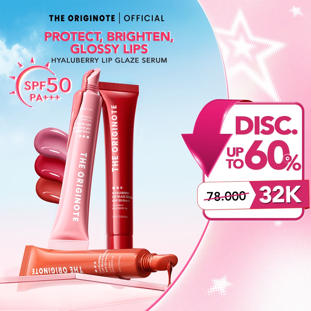 The Originote Hyaluberry Lip Serum SPF 50 PA+++ Glossy & Plumpy Lips - Melembapkan, Mencerahkan & Me