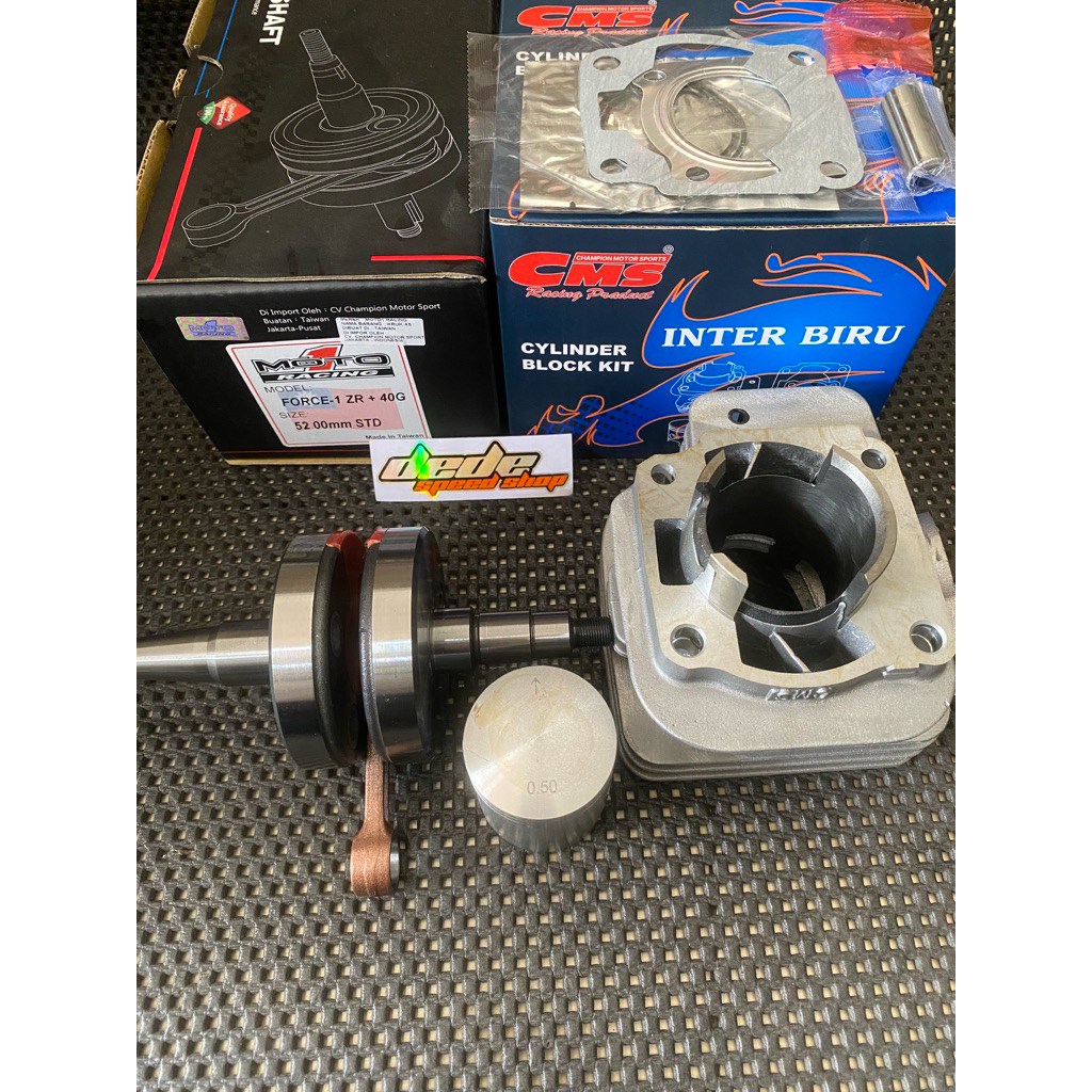 PAKETAN YAMAHA F1ZR MOTO 1 RACING KRUK AS STANDAR 52MM BLOK CMS INTER BIRU 52.5 MM PORTING EX 27 TR 