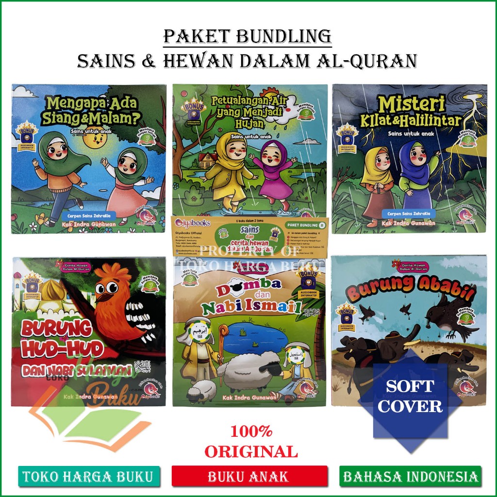 Foto Buku Anak Seri Sains dan Cerita Hewan dalam Al-Quran 6 Jilid FULL COLOR Cerpen Binatang - Qiyabooks