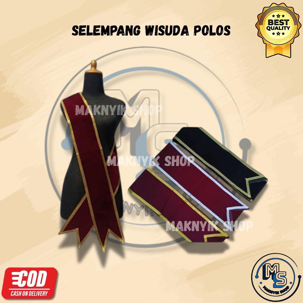 Selempang Wisuda Kalung Polos | Selempang Wisuda Polos | Selempang Beludru | Selempang Wisuda Tanpa 