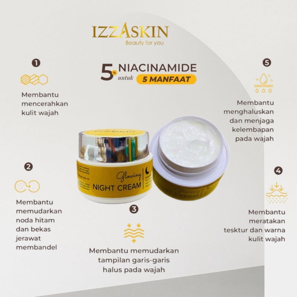 glowing night cream izzaskin