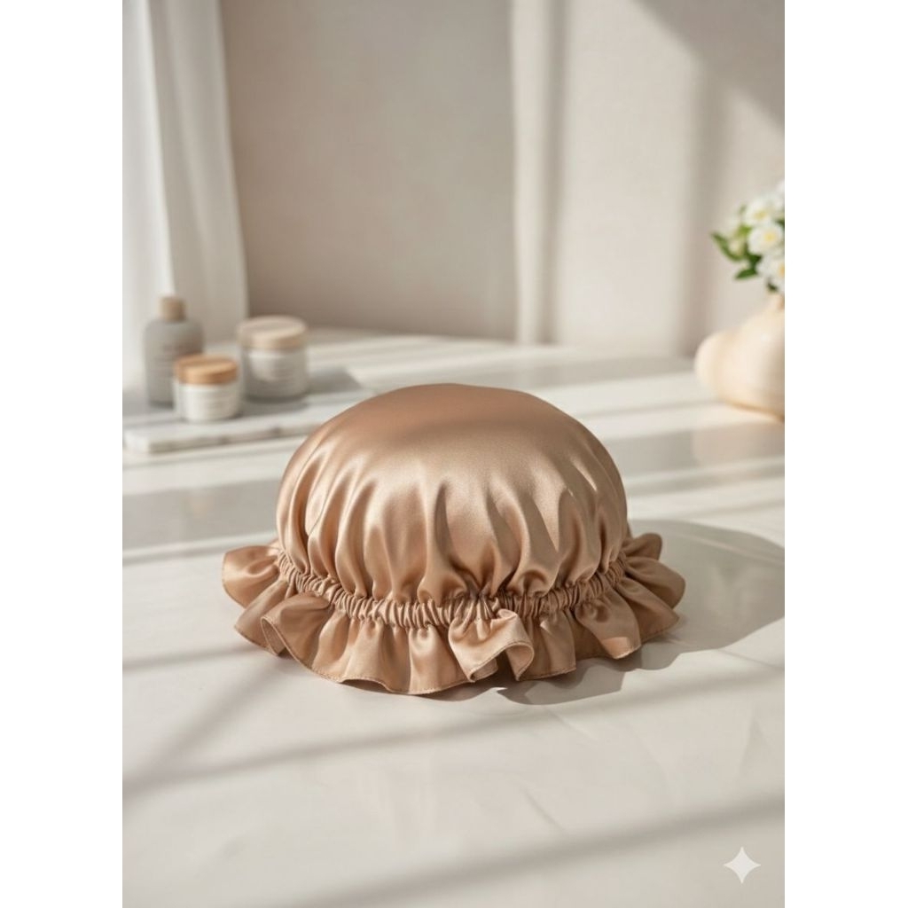 Hair Bonnet Satin Silk Shower Cap Pelindung Rambut Saat Tidur