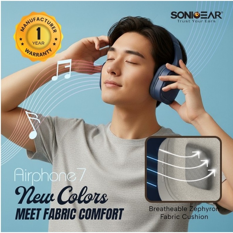 SONICGEAR Headphone Wireless  HEADSET AIRPHONE 7 Bluetooth