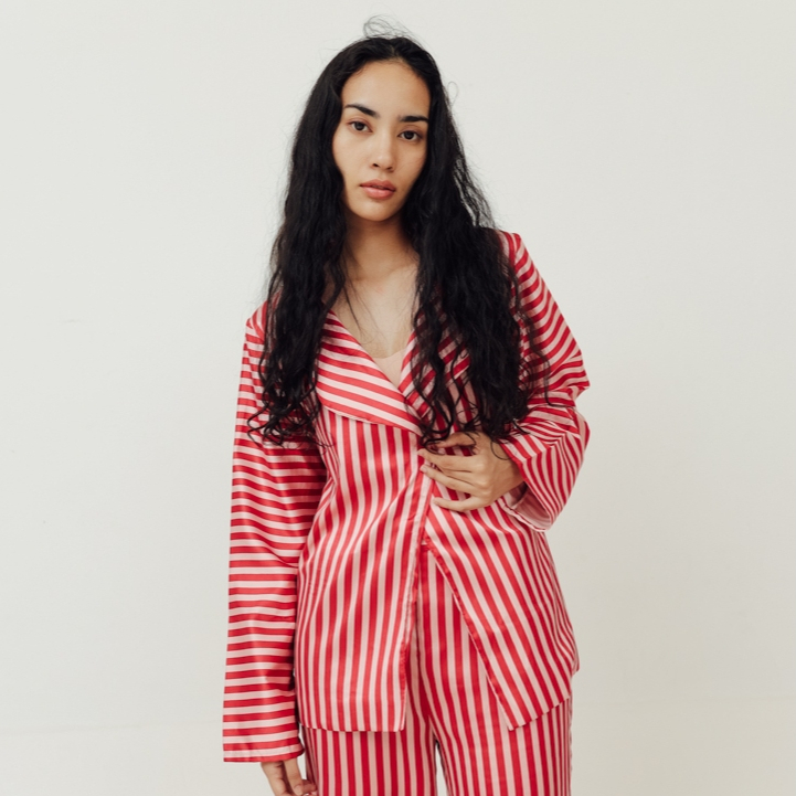 Jaket Motif Wanita  - Satin Sutra Jaket Formal Daily Luxury Outfit