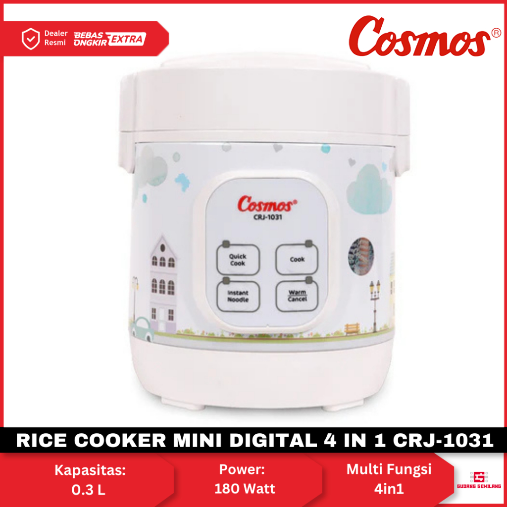 Rice Cooker Mini Digital Rice Cooker Traveling 4In1 0,3L CRJ-1031 COSMOS