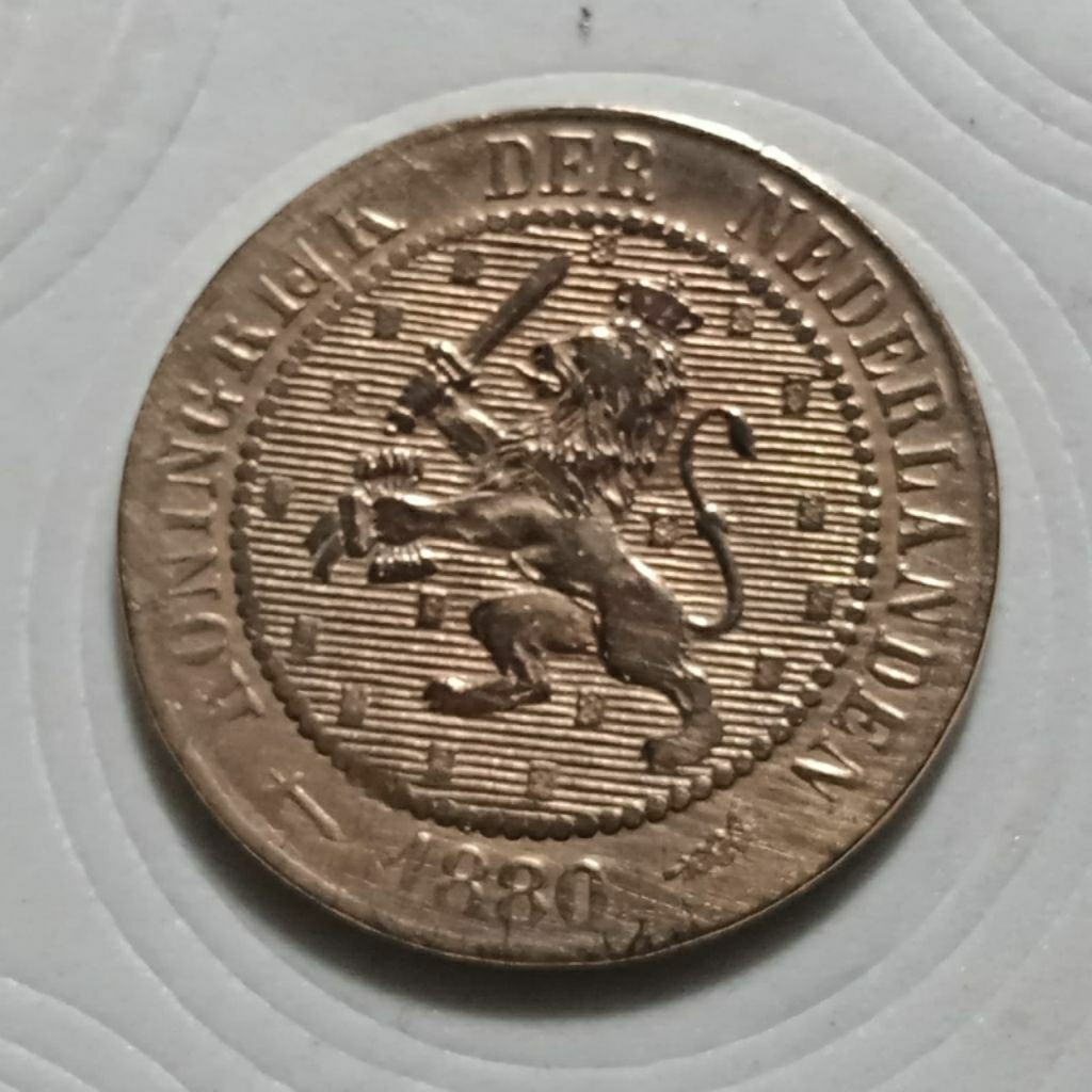 LANGKA 1880 LION KONINGRIJK (2,5CENT)  GULDEN ERA Willem BELANDA KOLEKSI KUNO BANYAK DICARI KOLEKTOR