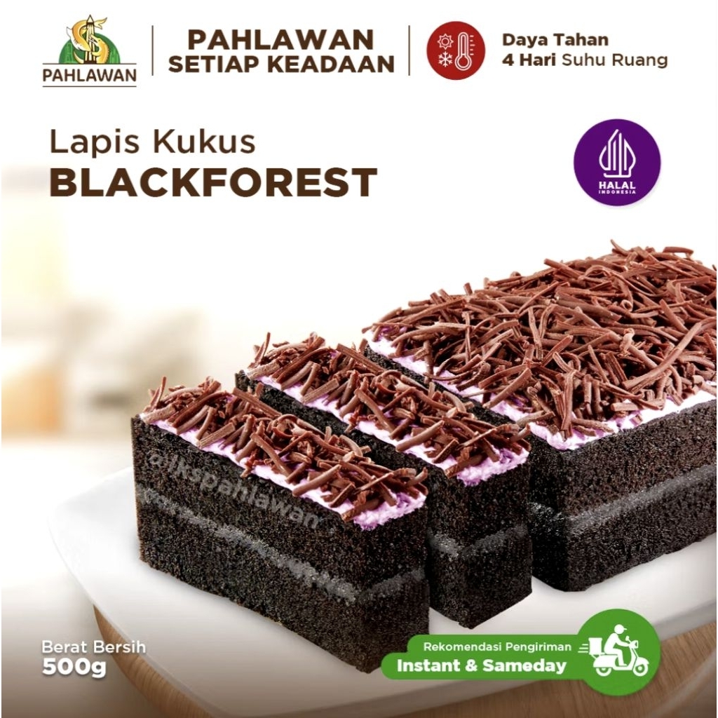 [Bisa INSTANT] Lapis Kukus Pahlawan Rasa Blackforest Black Forest Oleh-oleh khas Surabaya