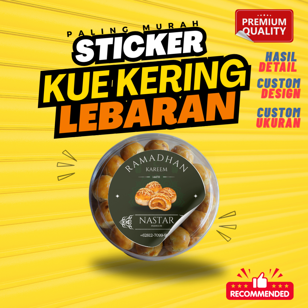 [24pcs] Stiker Toples Kue Kering Lebaran Hampers Bulat Diameter 6,5cm