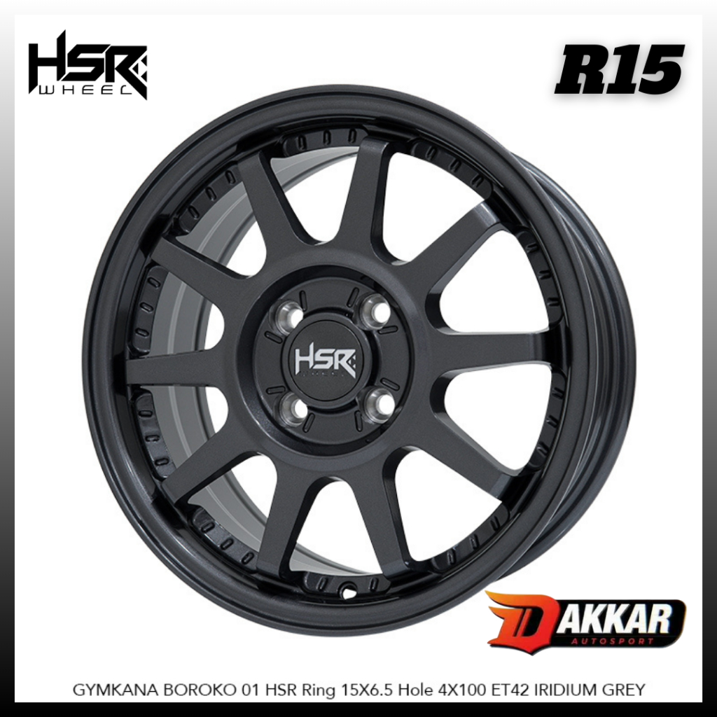 Velg Racing Mobil Honda Brio Mobilio Jazz City Velg R15 HSR GYMKANA R15 Lebar 65 Et 42