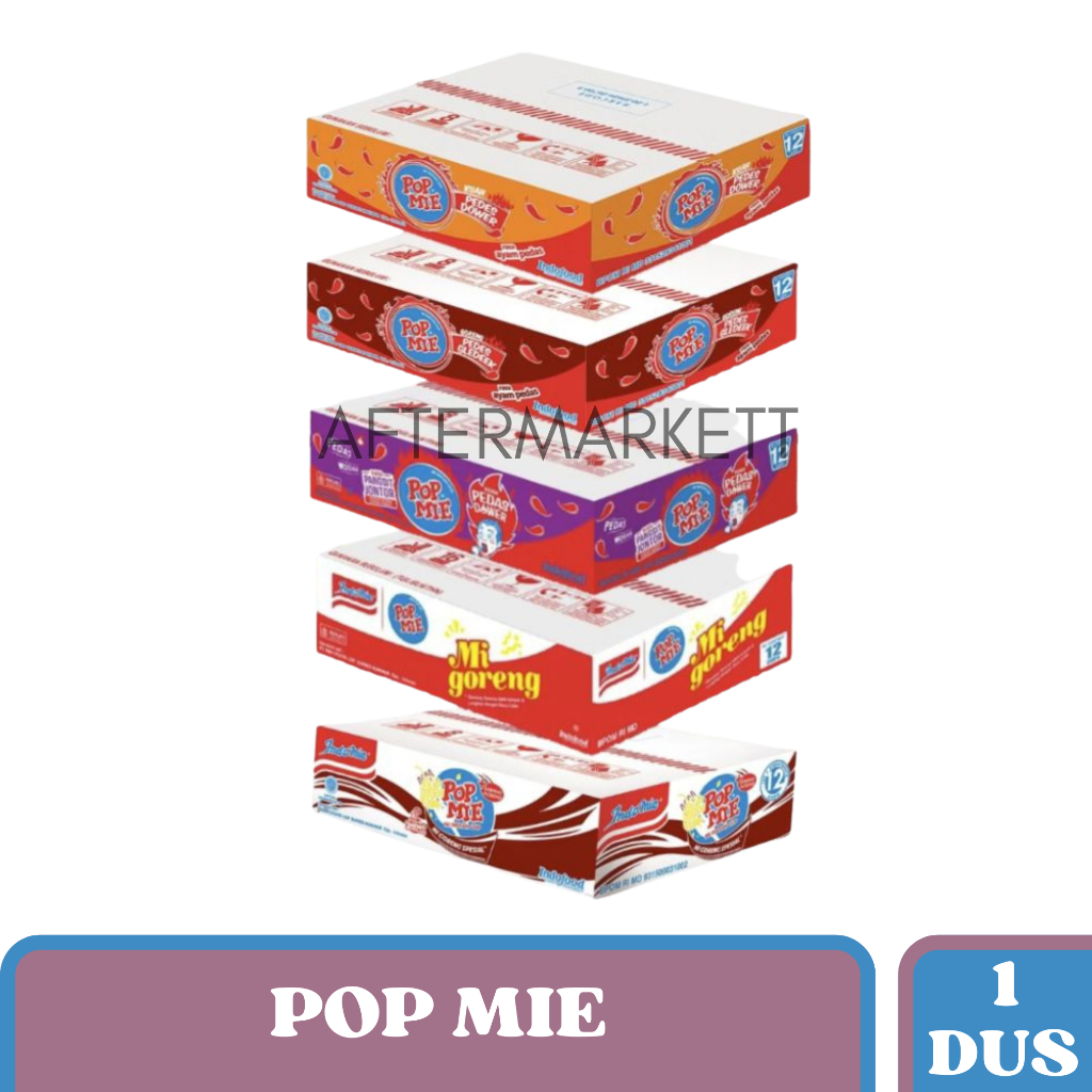 POP MIE Mie Goreng Pedas Gledek 1 Dus 12pc Rasa Pedas Tekstur Goreng