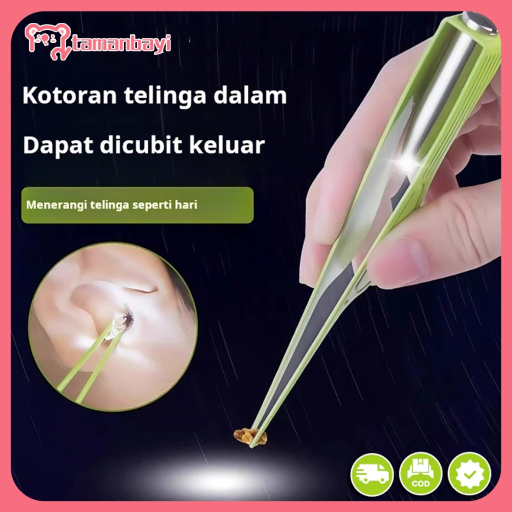 Alat pembersih telinga bercahaya, penjepit telinga, artefak pembersih telinga anak-anak, alat pember