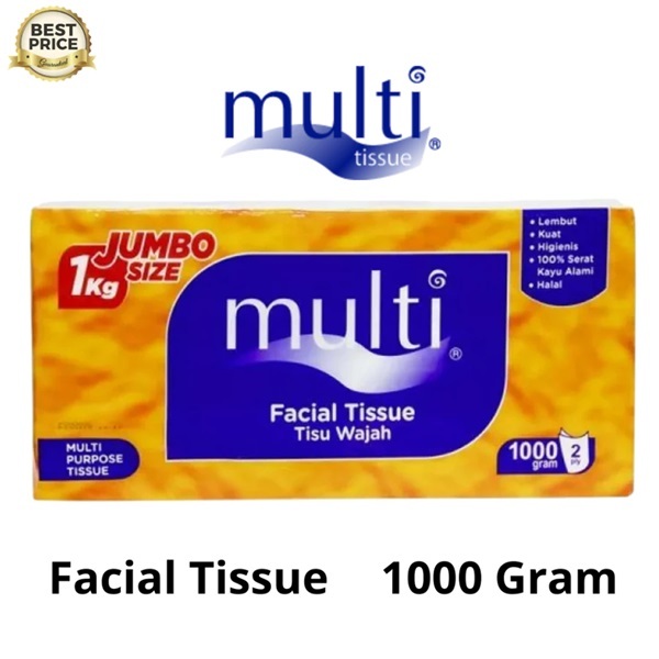 Tissue MULTI 1000 gram 2 ply Tissu Multi Facial 1000gr / 1 kg Multi Tisu Wajah 2 ply Jumbo Size