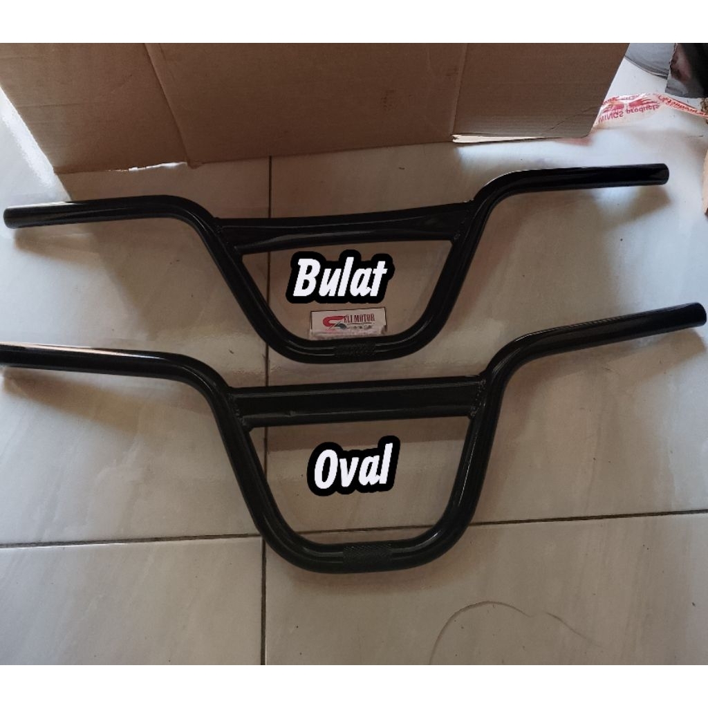Stang Stir Handelbar BMX L3 Lontong Stang Tengah Oval/Bulat Besi Platinum