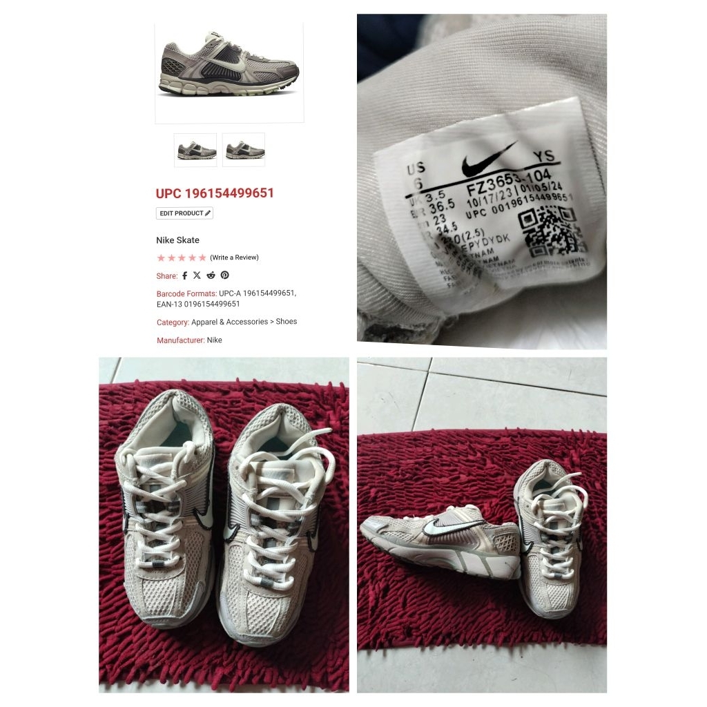 Sepatu Preloved Second Original Nike Vomero 5 Size 36