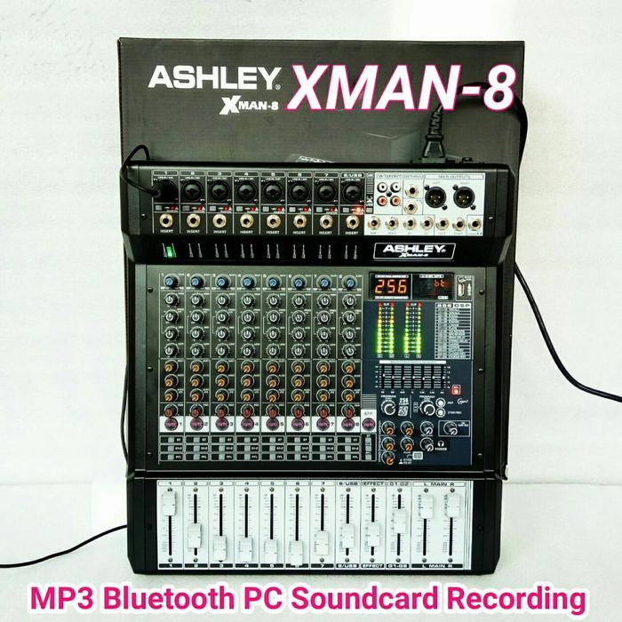 MIXER ASHLEY XMAN-8 MIXER ASHLEY XMAN8 WITH SOUNDCARD ASHLEY NEW VERSI 100% ORIGINAL ASHLEY