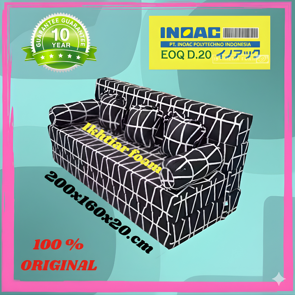 Sofa Bed Inoac  SofaBed Inoac no 2 tebal 20 cm Ukuran 200 X 160 X 20 cm Tipe EOQ yellow D20 3 in 1