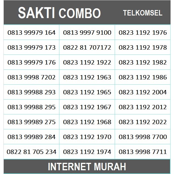 Kartu Perdana Nomor Cantik Telkomsel Sakti Combo 4G Suport 5G # combo2