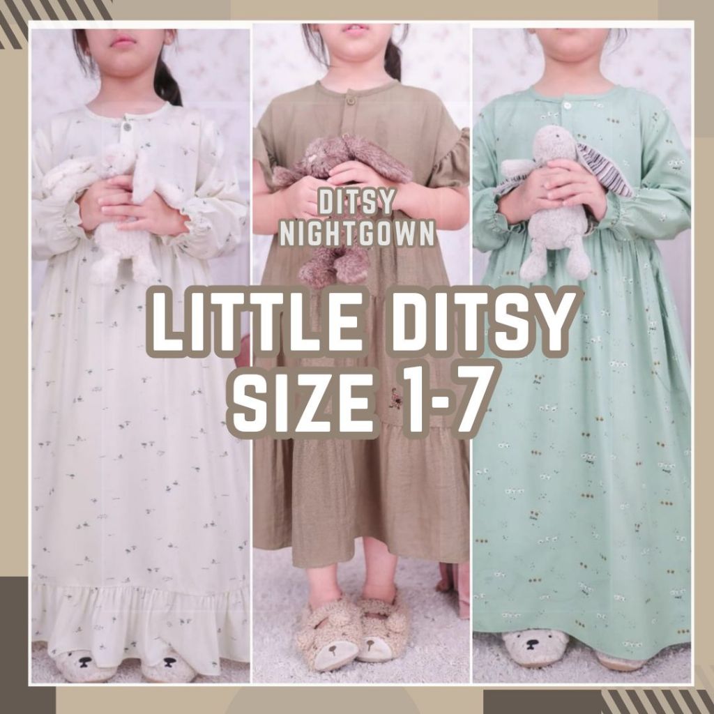 LITTLE DITSY NIGHTGOWN, GAMIS ANAK , DITSY LITTLE