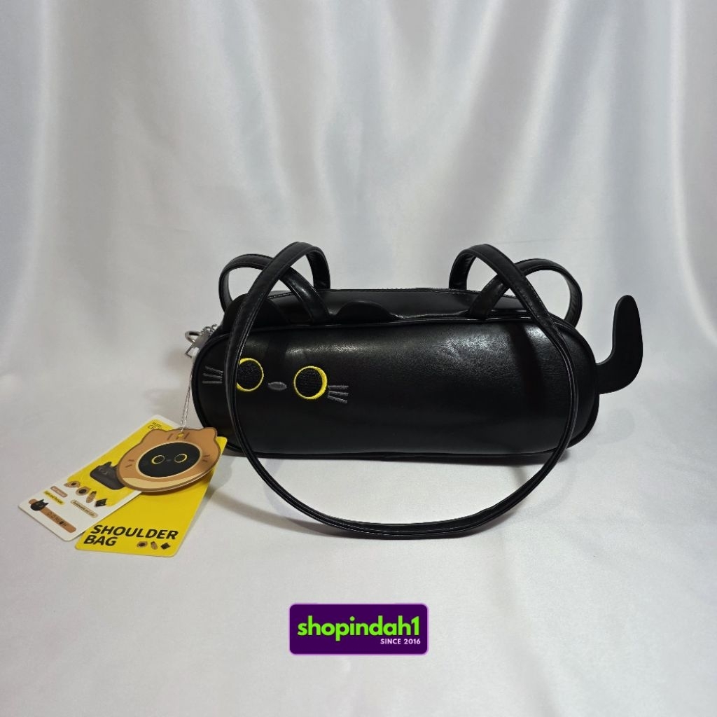 O.O MEOW MR DIY Shoulder black cat Bag kucing hitam tas bahu 28cm new tag