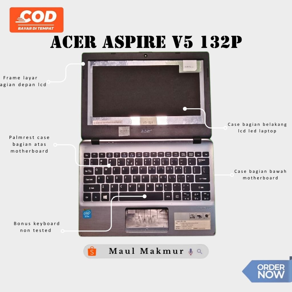 SECOND Casing Laptop Acer V5 132P | Case Fullset Laptop