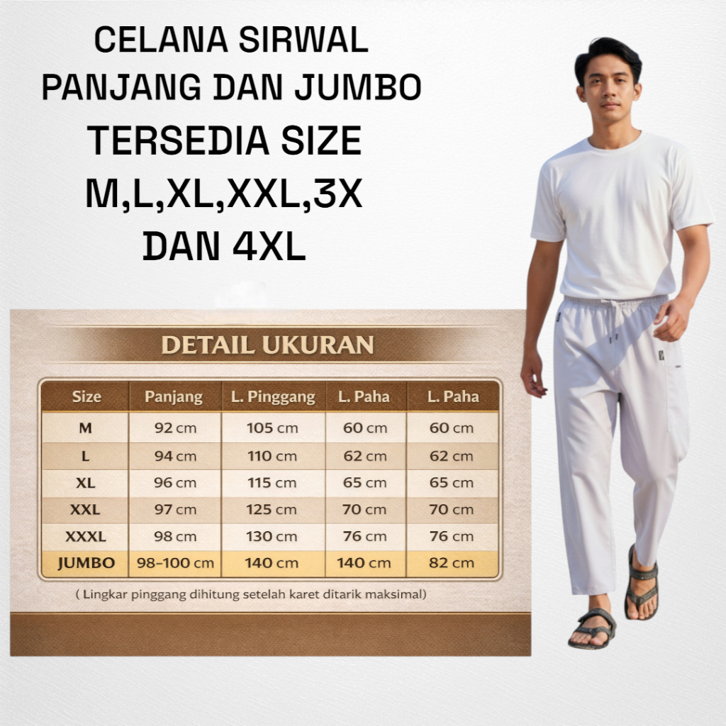 Celana Sirwal Pangsi Panjang Dan Jumbo / Celana Komprang / Celana Haji Dan Umroh