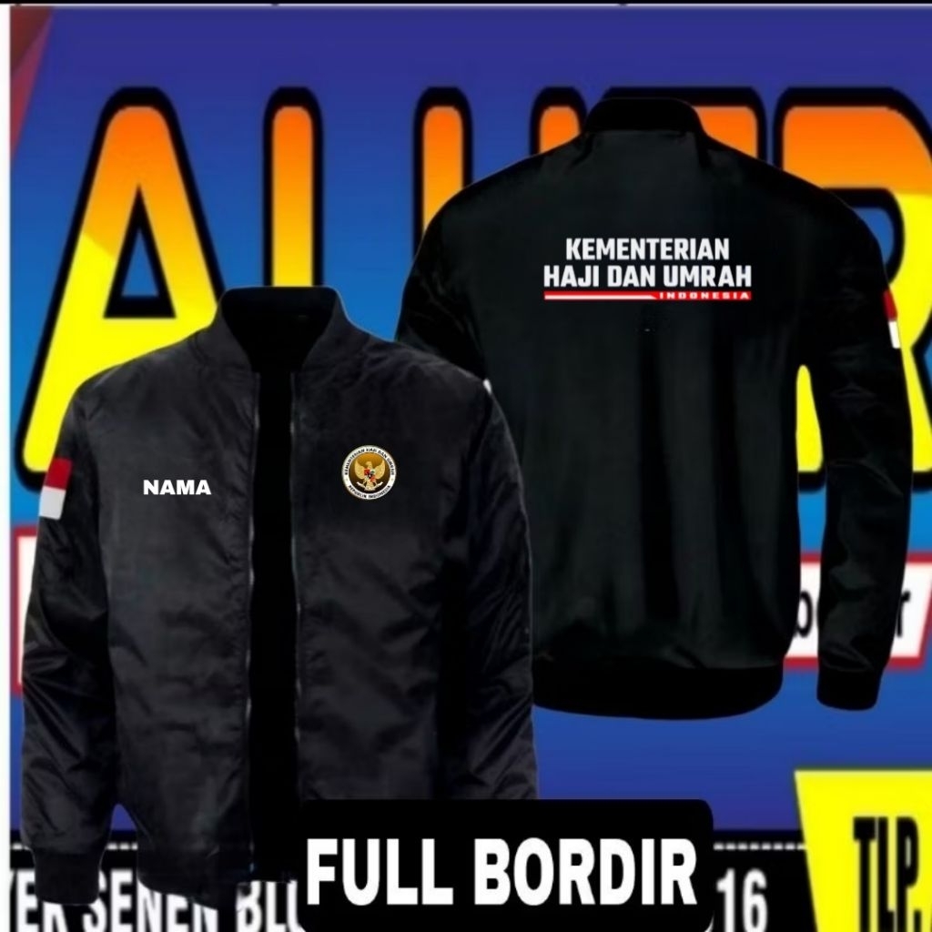 jaket bordir kementerian haji dan umrah jaket Kementerian haji dan umrah jaket bomber kementerian ha