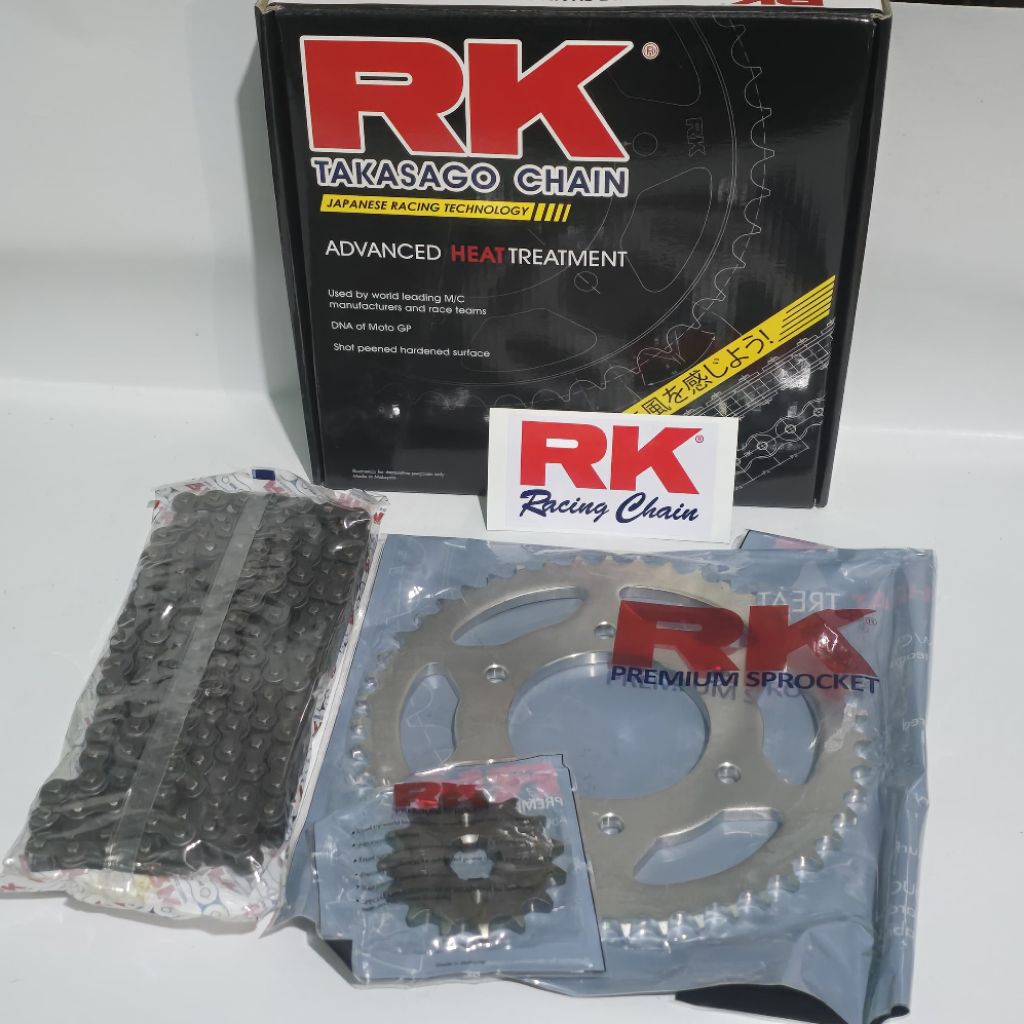 GEAR SET GIRSET YAMAHA R15 V2 OLD/LAMA RK RACING TAKASAGO 47T 15T 428 ORIGINAL RK RACING
