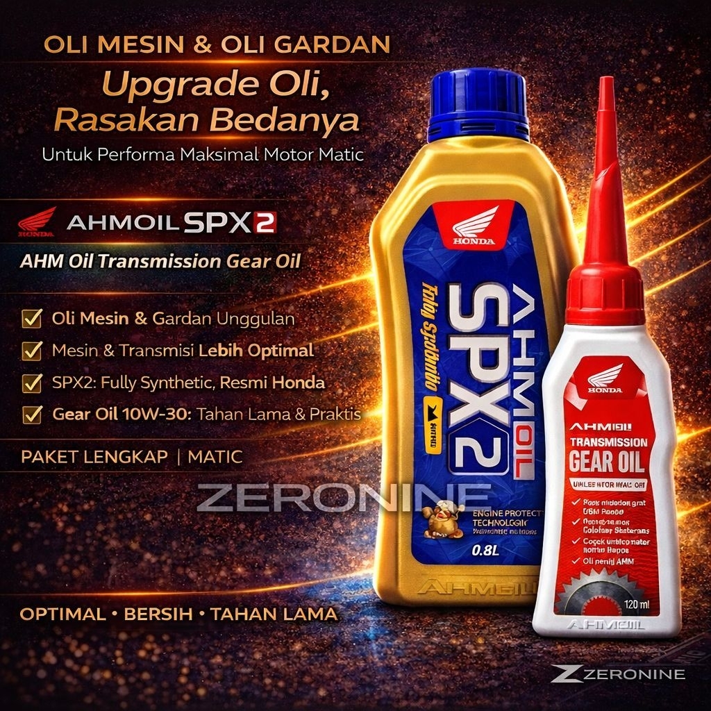 Paket Oli SPX 2 Matic 800ml + Oli Gardan Original | Oli Motor Matic