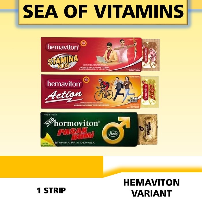 1 STRIP HEMAVITON SERIES STAMINA PLUS MULTIVITAMIN KAPSUL SUPLEMEN KESEHATAN HEMAVITON  ACTION IMUNU