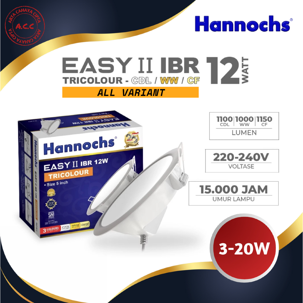 Lampu Downlight - Lampu Downlight Plafon - Downlight Plafon - Hannochs Downlight LED EASY II IBR Cah