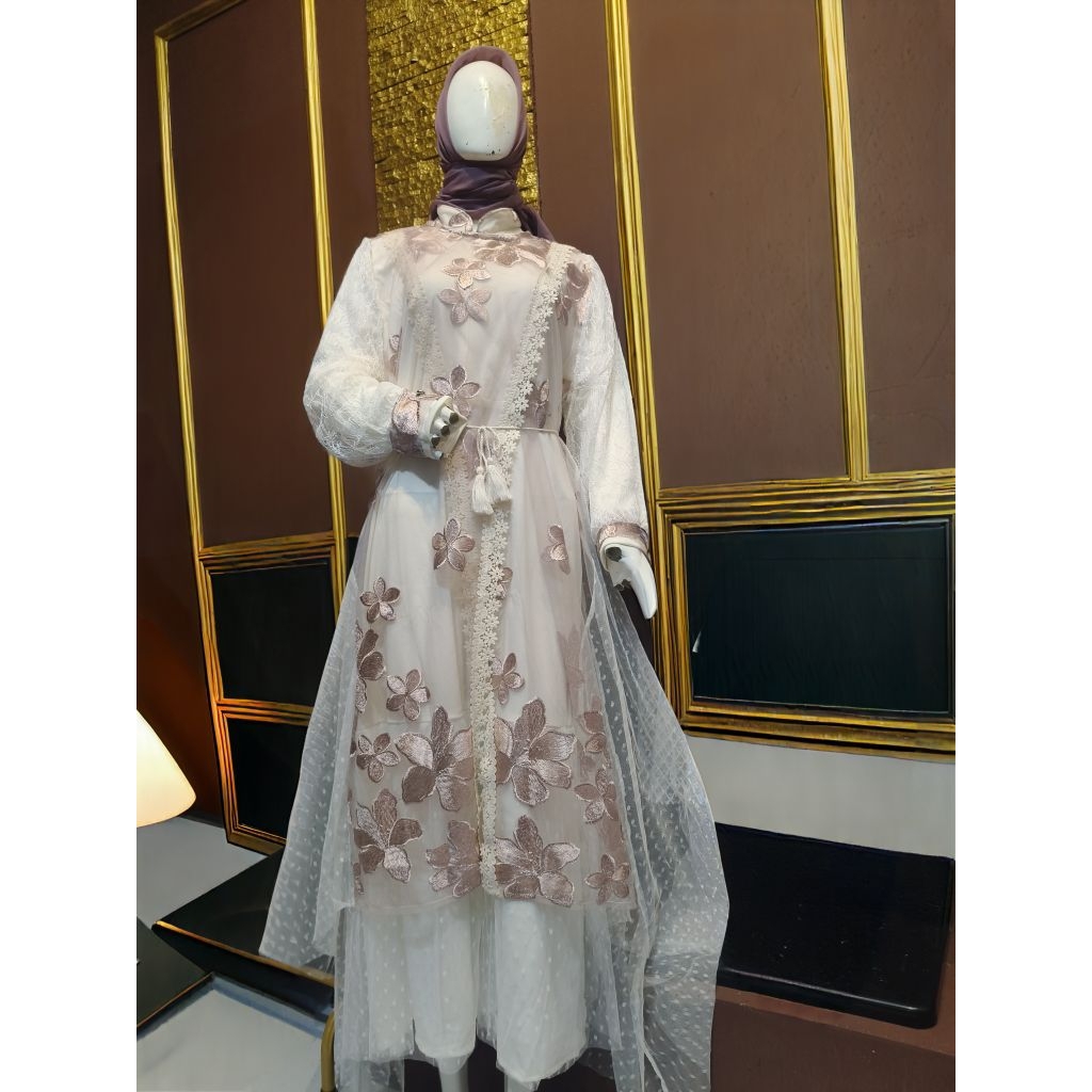 gamis lebaran tile cantily gamis casual set outer