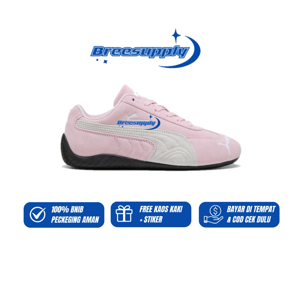 Puma Speedcat Sepatu Sneakers Pria/wanita || Pink White